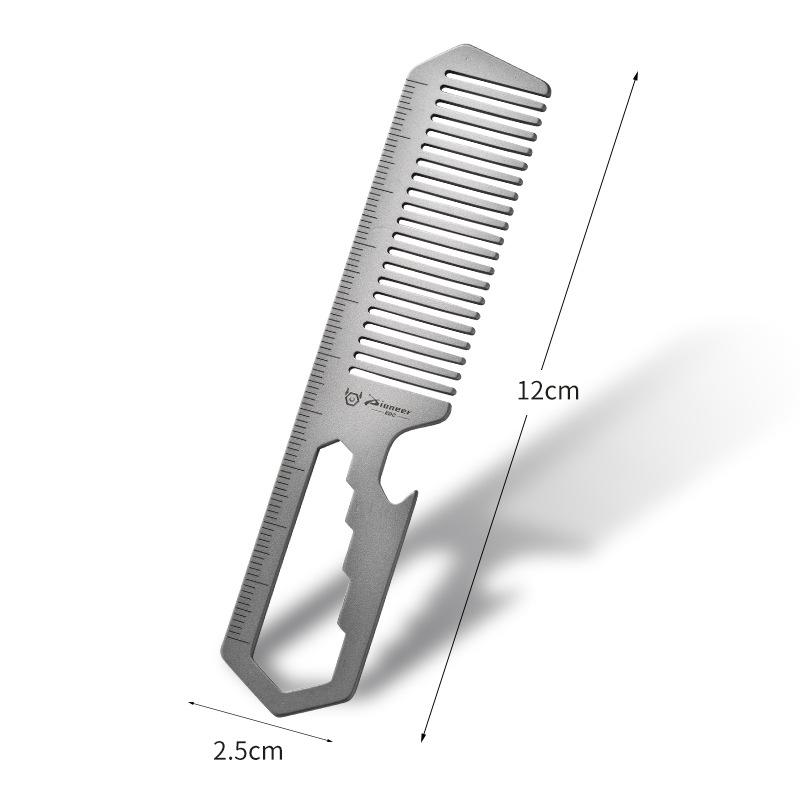 Titanium Alloy Multi-functional Comb & Bottle Opener EDC Tool