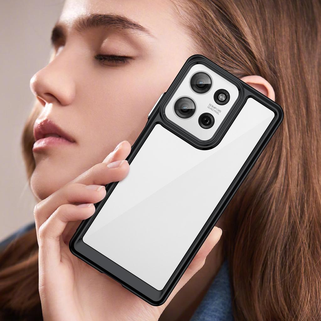 Für Motorola Moto G75 5G Hülle TPU+Acryl Schutzhülle Transparent