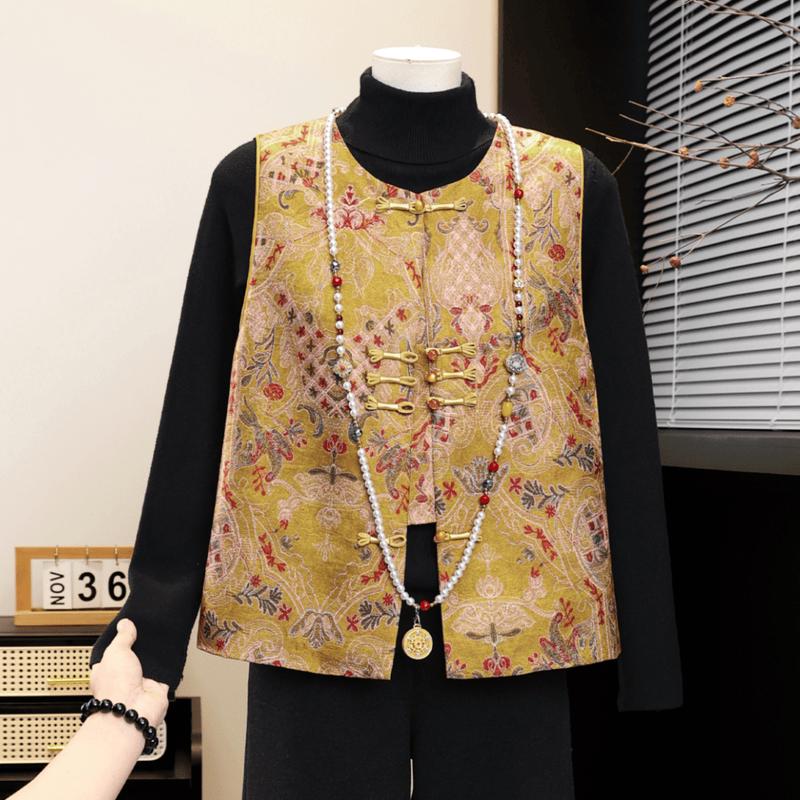 Women s New Chinese Style Jacquard Vest XL