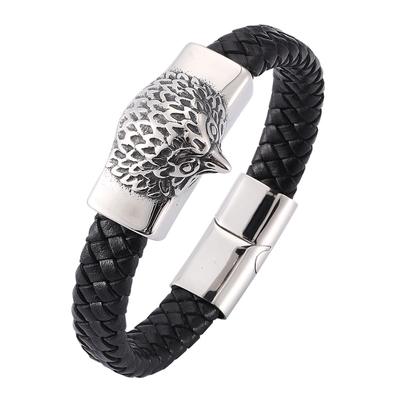 Punk Bird Bracelet Genuine Leather Bracelet Fashion Clasps Male Charm Bangles Male Jewelry Gifts