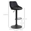 Bar Stool 2-Piece Set, Height-Adjustable, Rotatable, Bar Stools with Velvet Look, Counter Stools with Backrest, Diamond Tufting and Footrest for Bar