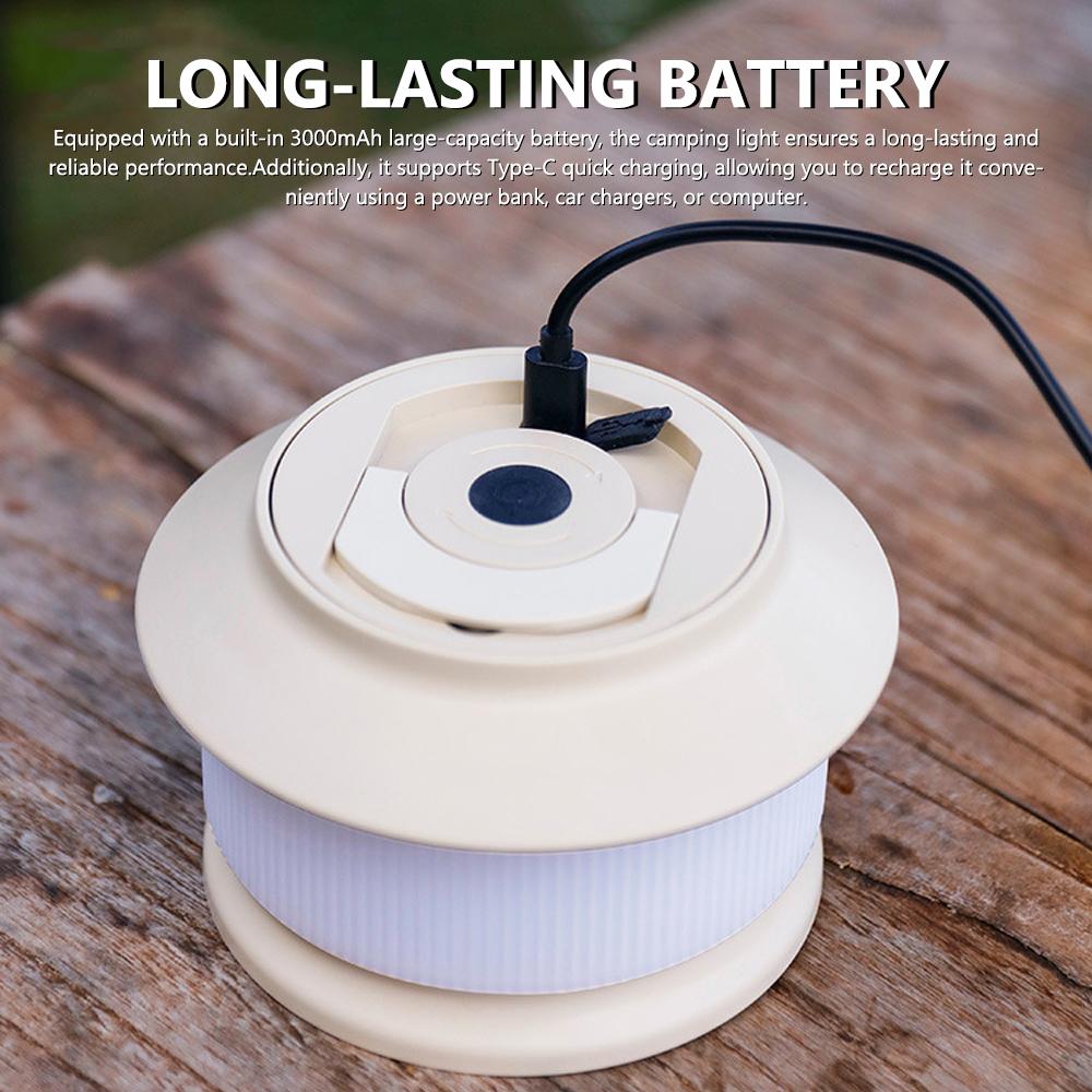 LED Camping String Light Portable 2 In 1 Campsite Ambient Lamp Waterproof Tent Light with 5