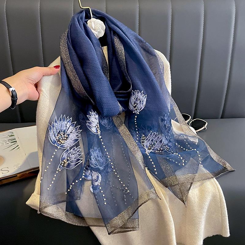 New Solid Silk Wool Scarf for Women Shawls Scarves Summer Lady Hijab Winter Fashion Warm Long Bandana Foulard Pashmina Poncho