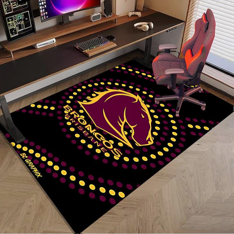 Brisbane Broncos Area Rug Office Rug, Chair Rug, Decor Carpet Livingroom Bedroom Mat, Large Size Fan Gifts Christmas Gifts