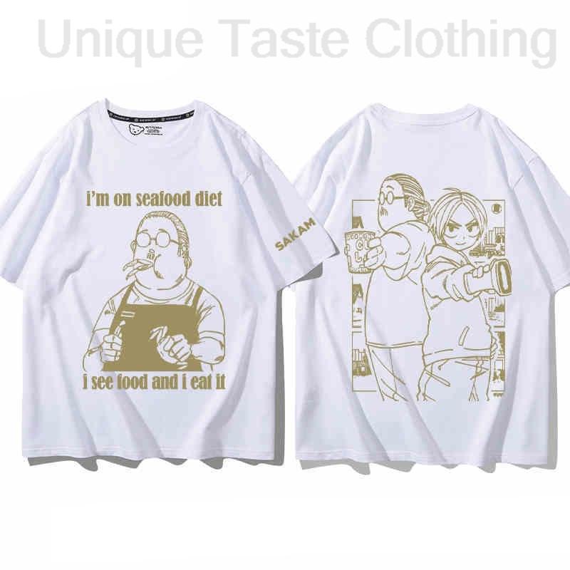 SAKAMOTO DAYS T Shirt Taro Sakamoto Shin Asakura Lu Shaotang Stampa Cartoon T-shirt Harajuku Anime Cotone Manica Corta Top