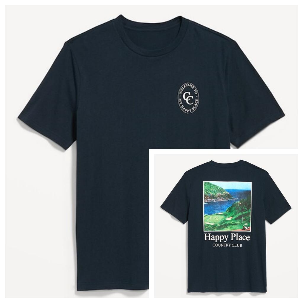 Y2k Einfaches Landschafts-Grafik-T-Shirt High-End Luxus Unisex-Stil Sowohl für Unisex als auch für Unisex