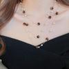Retro Pearl Tiger Eye Layered Necklace: High-End Fashion Sweater Chain