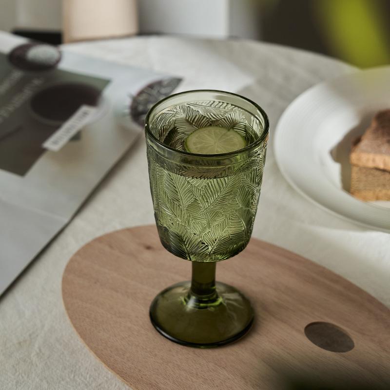 Champagne Flute Barware Stemware Vintage Glass Drinkware Green Stemware Vintage Green Glassware Green Goblet Wine Glass