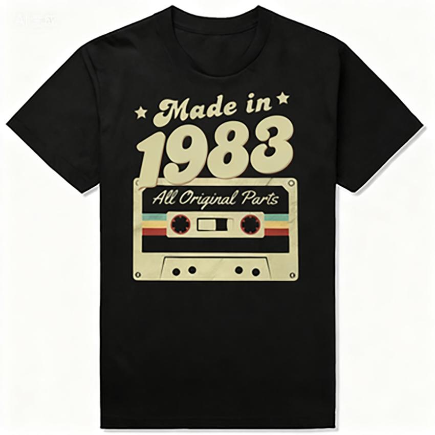 Vintage Made in 1983Edition  Birthday Gift T-Shirt Women Retro Casual Short Sleeve