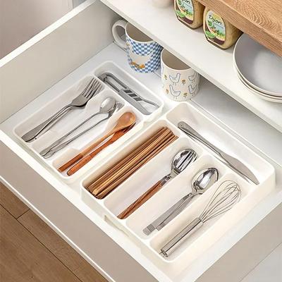 Multi-purpose Cutlery Storage Tray Cutlery Fork Spoon Compartmentalized Organizer Kitchen Drawer Categorized Storage Boxes