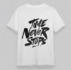 Men's Plus Size Classic T-Shirt Bold Time Never Stops Grunge Typography Tee USA