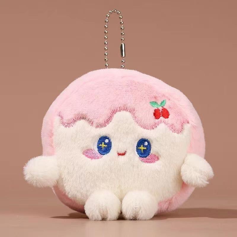 Unique Cream Cartoon Toast Plush Doll Keychain Fashionable Bag Charm For Occasion Any