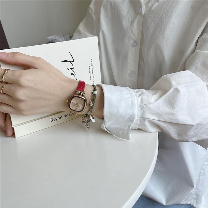 Cold Wind Small Sugar Cube Watch Temperament Advanced Sense Design Niche High Value Light Luxury Watch Women