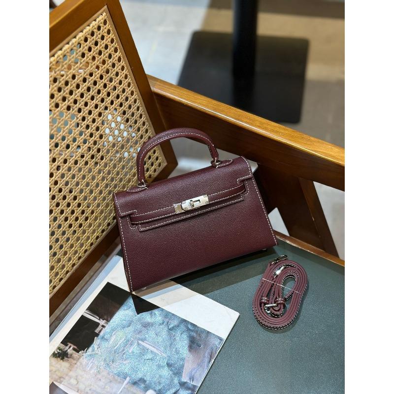 New trendy second-generation mini Kelly bag shoulder messenger bag niche contrasting handbag