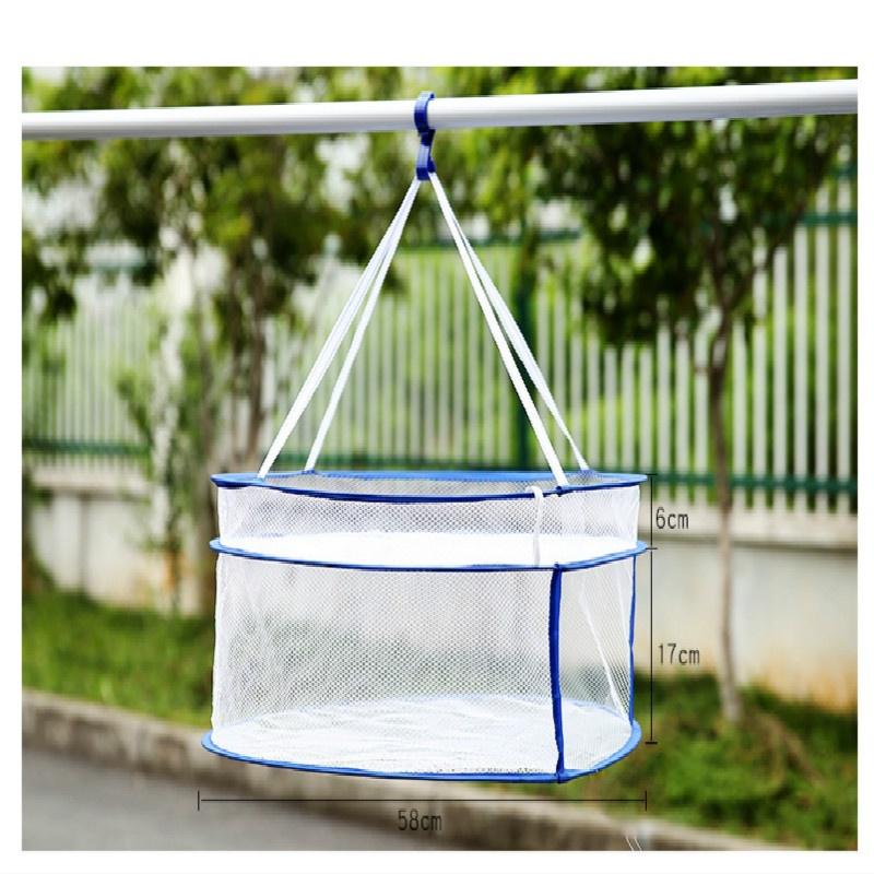 Detachable Double-layer Clothes Basket Tiled Drying Underwear Socks Net Bag Clothes Basket Clothes Drying Net