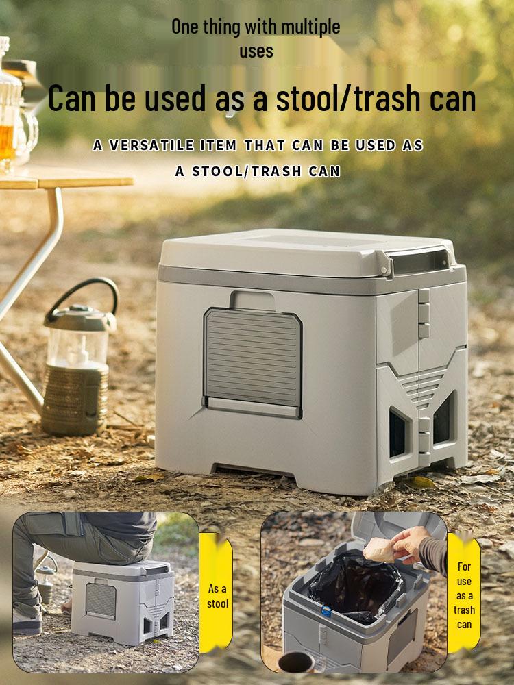 Portable Odor-Proof Folding Car Toilet and Trash Can for Outdoor and Self-Driving Tours