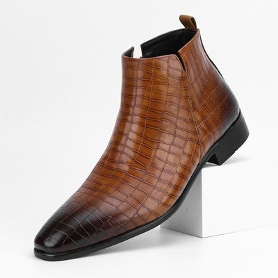 Herren Chelsea Boots Kleiner eckiger Kopf Herrenschuhe Persönlichkeit alle stilvollen Herren Stiefeletten D609