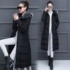 Dámsky zateplený dlhý kabát Bunda s kapucňou s umelým golierom Hot Slim Winter Outwear Coats