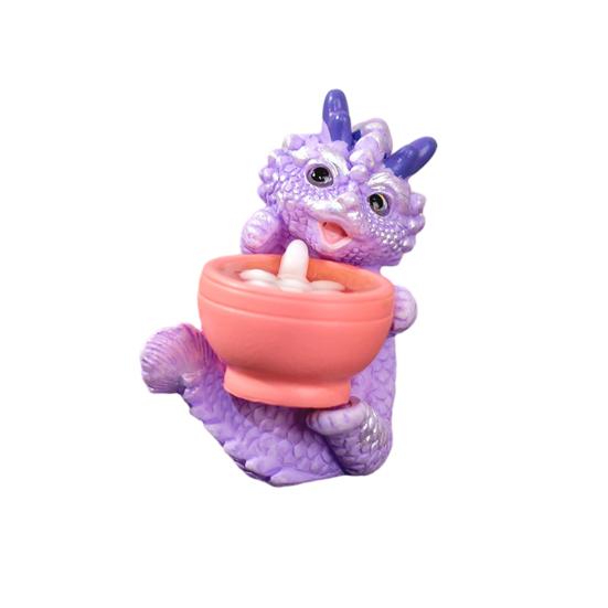 Mini Dragon Ornament Bright Colors Cute Dragon Figurine Resin Ornament for Home New Year Decorations KTY