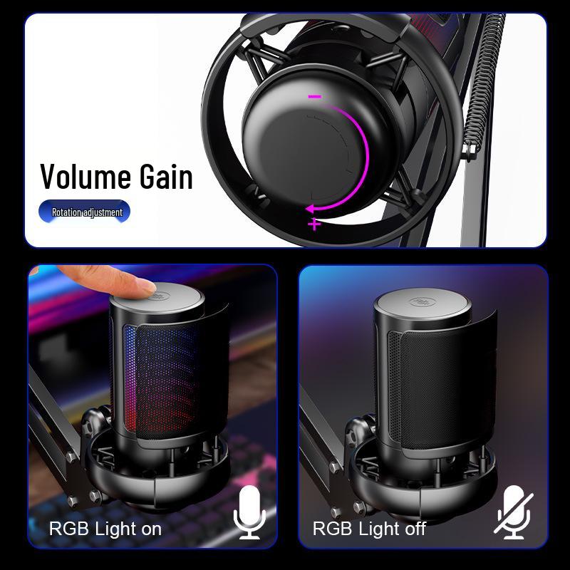 USB Microphone for Gaming, Laptop, Recording, and Live Streaming with Noise Reduction