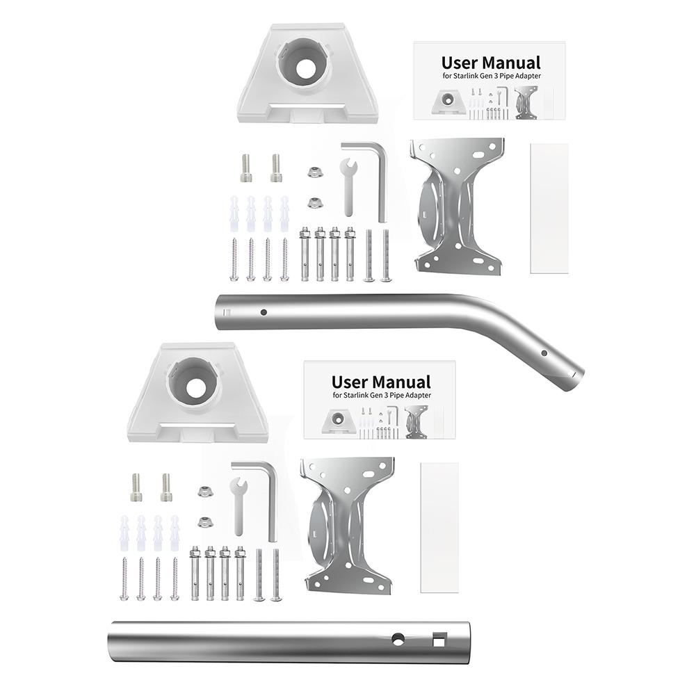 1 Set For Starlink Gen 3 Pipe Adapter Roof Wall Mount Wall Installed Connect Rod Mount Roof Adapter Holder Satellite Bracket