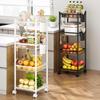 Compact Household Multi-Layer Trolley: Floor-Standing Kitchen Storage Rack