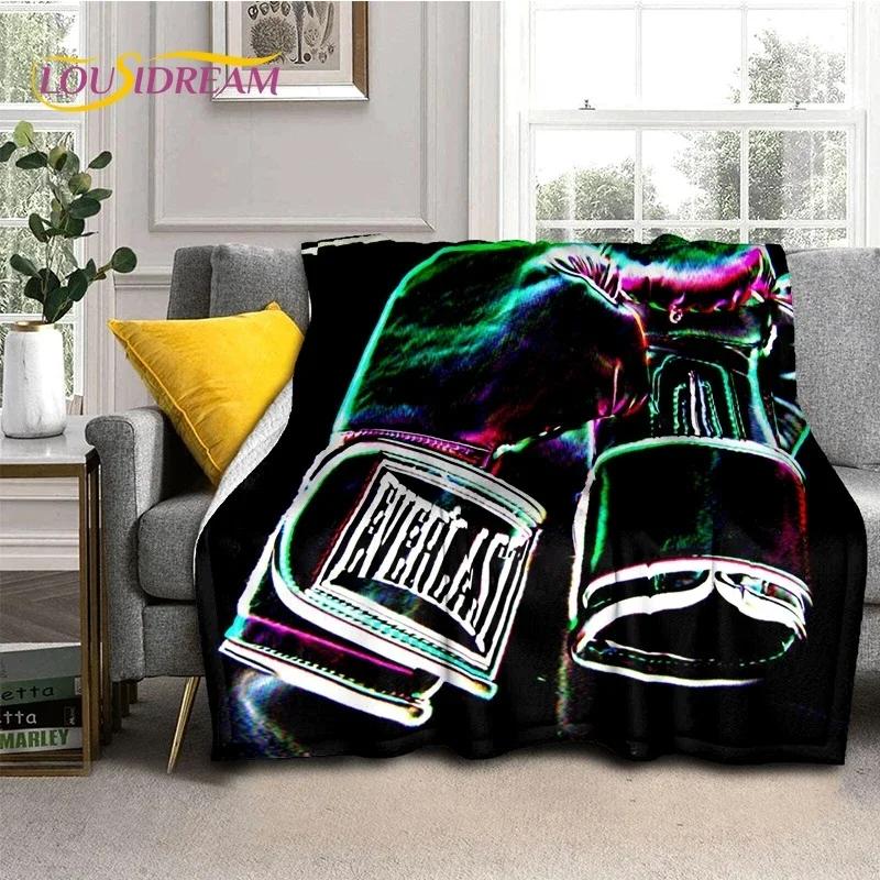 Guantoni da Boxe Pugile Combattimento Cartone Animato Morbida Coperta di Flanella per Letti Camera da Letto Divano Picnic, Coperta Plaid per Coprire Tempo Libero all'Aperto Regalo