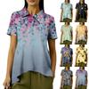 Top casual da donna alla moda a maniche corte con stampa floreale