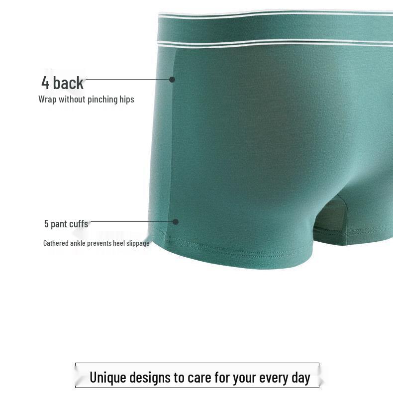 Men's Pure Cotton Antibacterial Boxer Briefs with Breathable, Sweat-Wicking Graphene Crotch - Plus Size Available