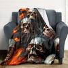 1pc Skulls Flames Lightweight Flannel Blanket, Comfortable and Warm Blanket, for Office and Camping Sofa Bed, Livingroom189