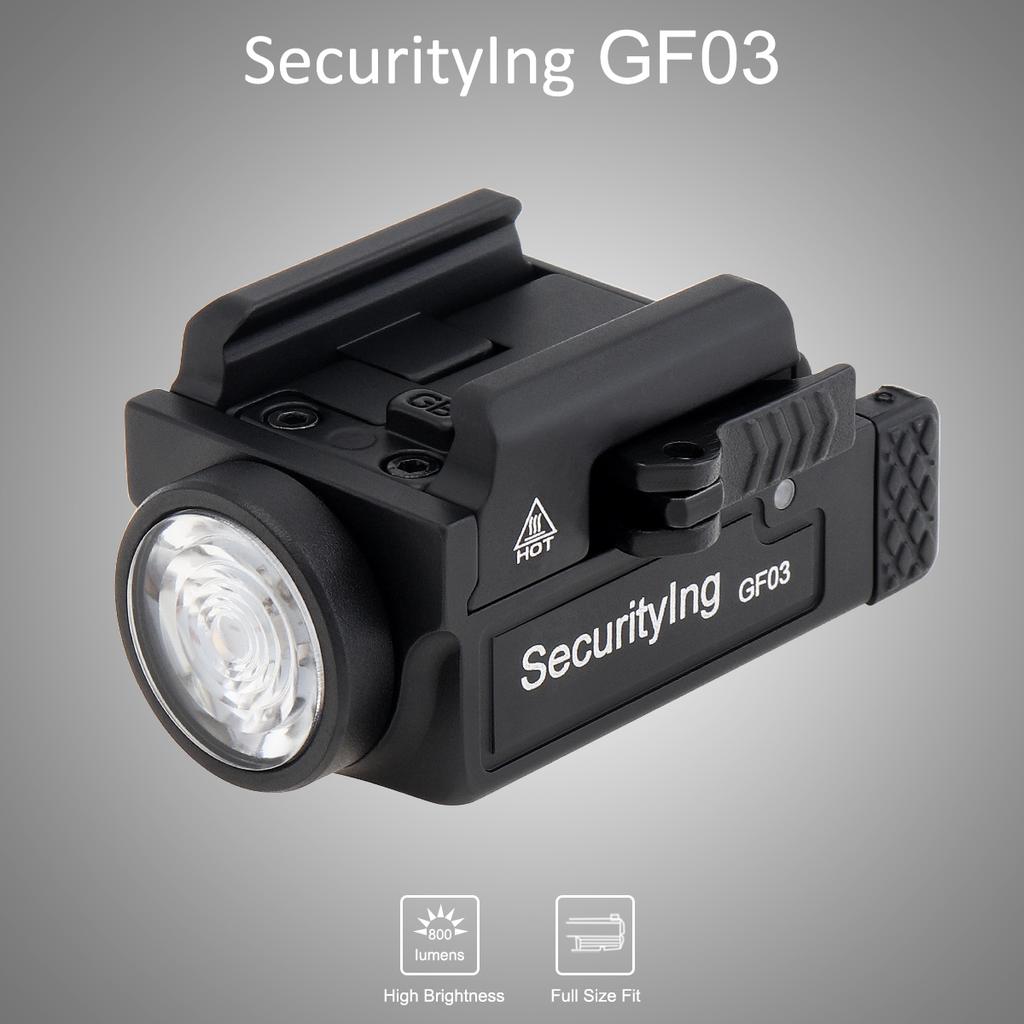 SecurityIng סגסוגת אלומיניום פנס טקטי מיני 8W GF03 800 לומנס USB נטענת IPX-4 עמיד למים עם אור 2 מצבים