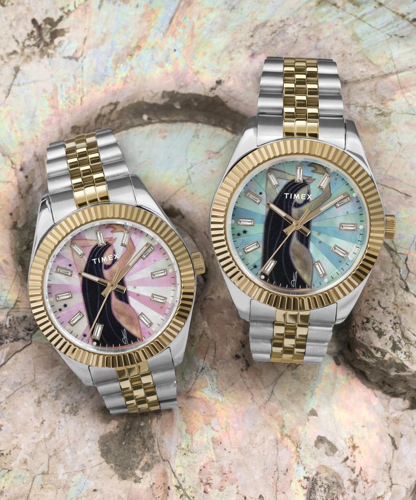 Orologio da Laboratorio Quarzo 5 ATM Resistente all'Acqua Vetro Minerale Quadrante Rosa Chiaro TW2W63700 [TIMEX] Da Donna [Autentico]