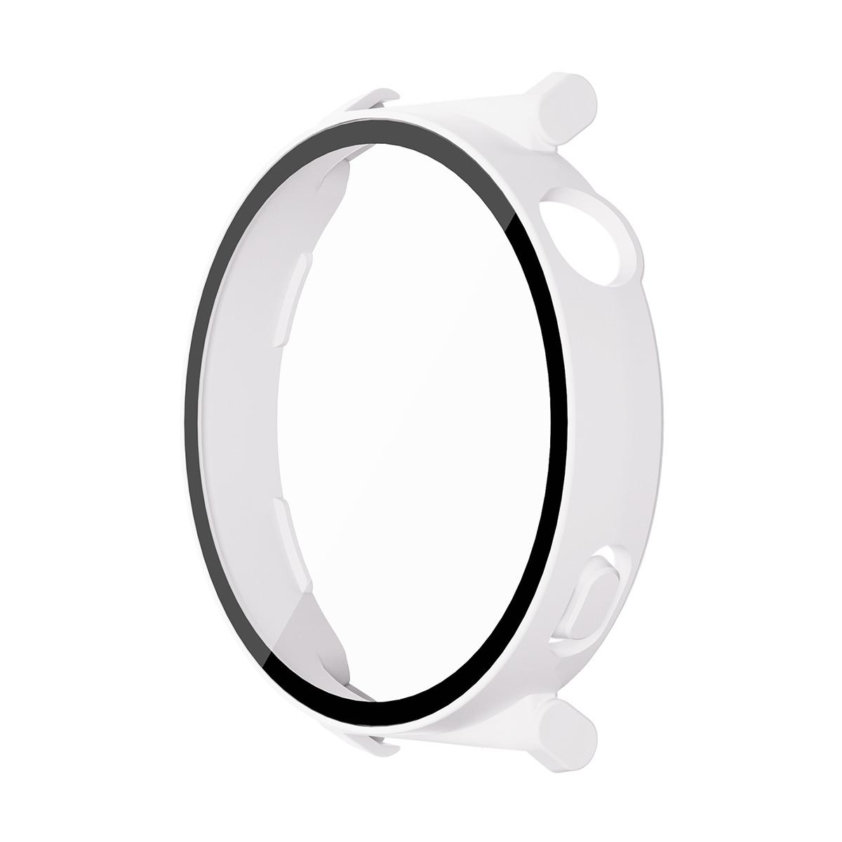 

For Huawei Watch GT 5 41mm ENKAY Hat-Prince 2-in-1 Rubberized Hard PC Frame with 9H Tempered Glass Screen Protector White