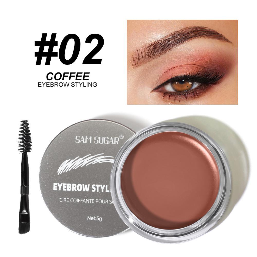 Eyebrow Pomade and Brush Set Waterproof Long-Lasting Smudge-Proof Brown Brow Gel Cream 3D Natural Feathered Wild Eyebrow Makeup for Women