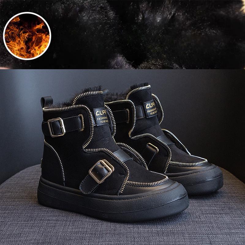 

Женская хлопковая обувь Новая зимняя обувь Женская утепленная универсальная обувь на флисовой подкладке Ботинки для снега 39 чёрный
