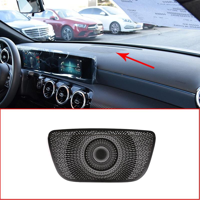 For Mercedes benz A Class W177 V177 A180 A200   Aluminum Alloy Black Car Dashboard Speaker Cover Trim Accessories