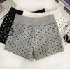 Nuovi Pantaloncini Sportivi a Pois con Coulisse Donna Estate Versatili Slim-fit Casual Pantaloni Dritti