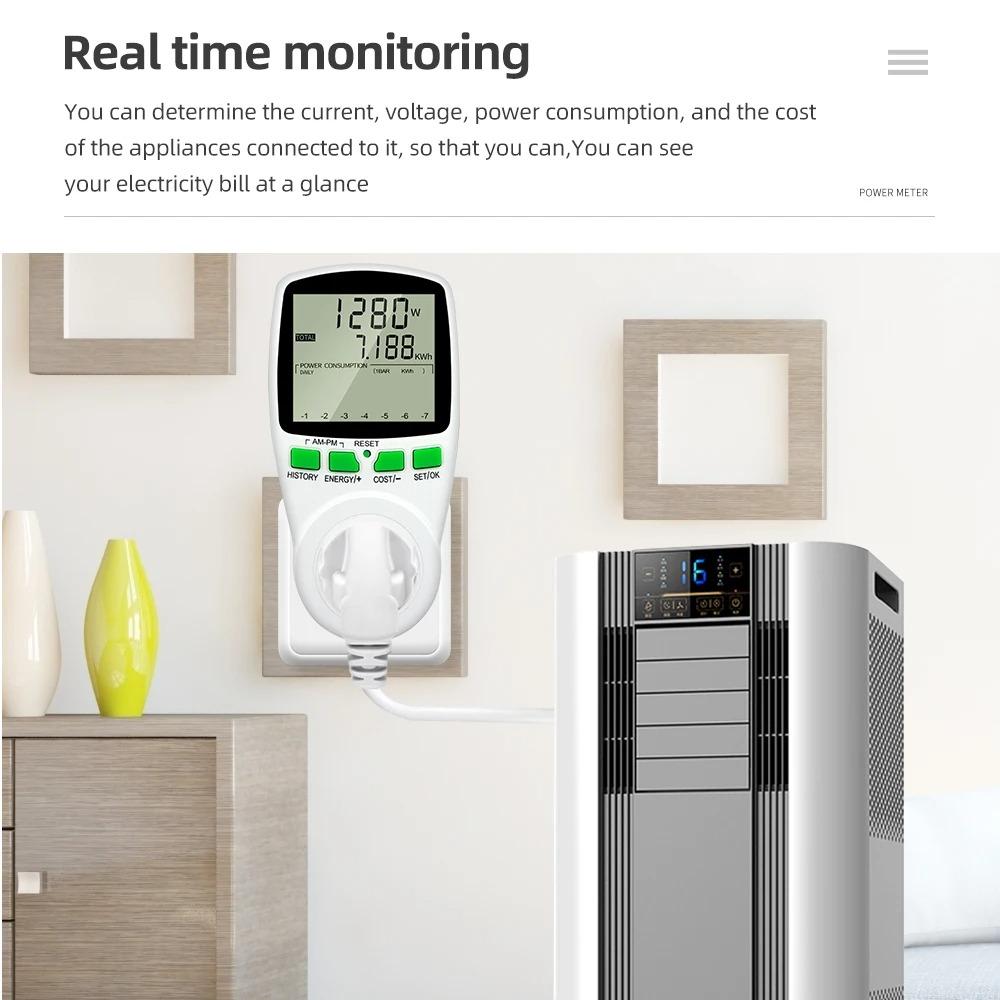 Electronic Energy Meter Measuring Outlet Socket Digital Wattmeter Power Voltage Wattmeter Power