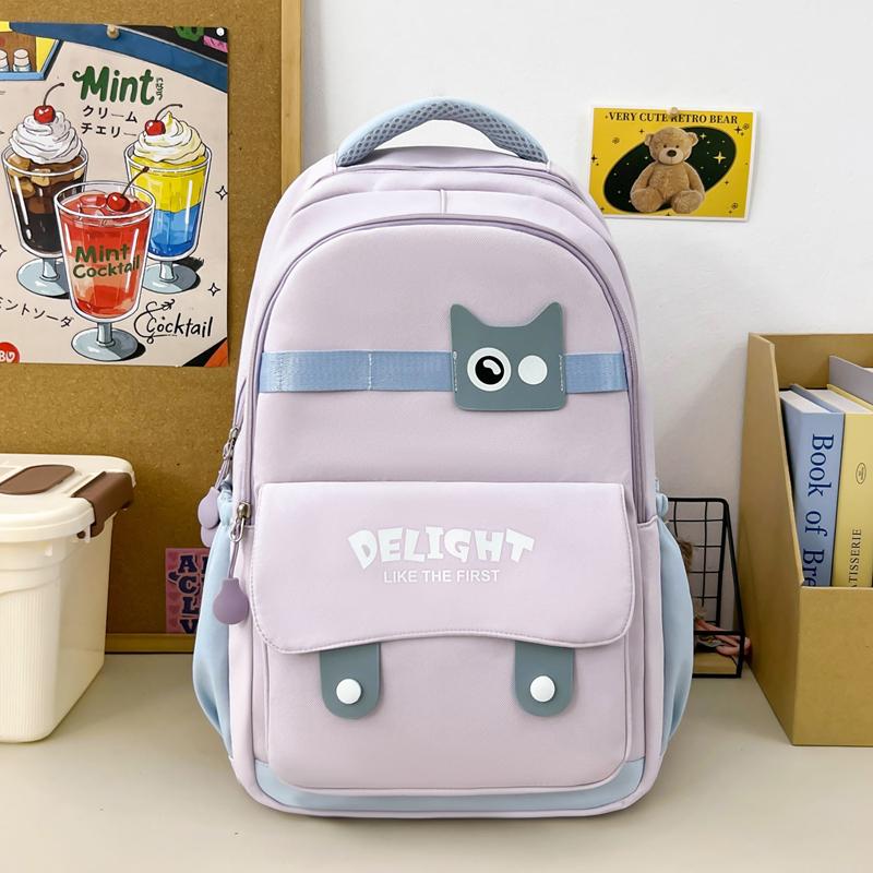 Cartoon Student Schoolbag Women's Contrast Backpack
