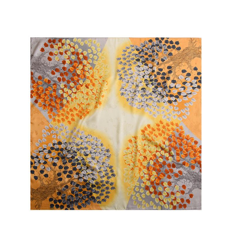 Foulard Stampati Primavera ed Estate, Foulard Quadrati 90 Fiore di Tè, Foulard da Donna Protezione Solare, Foulard, Accessori