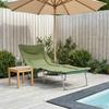 Folding Sun Lounger with Cushion Dark Green