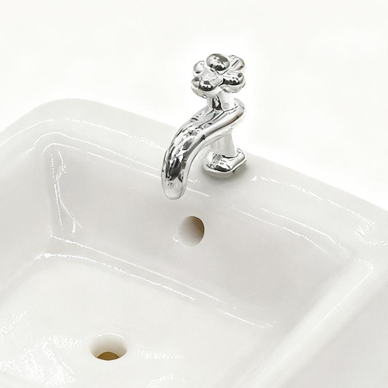 Bílé Porcelánové Domečky pro panenky Dekorace Koupelnový dřez 1:12 Miniaturních umyvadel s hladkými povrchy Pro Moderní Dekory Témata