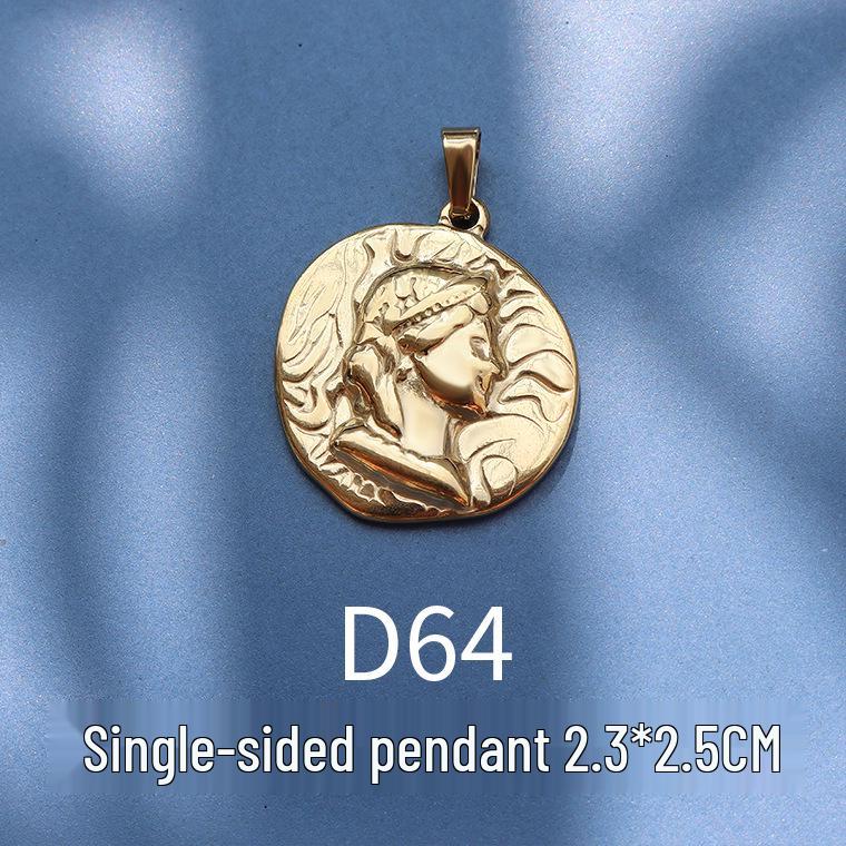 

Кулон-сердце с портретом королевы - Ретро-ожерелье из титановой стали с 18-каратным золотым покрытием