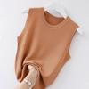Summer New Round Neck Vest Women's Wide Shoulder Strap Versatile Ice Silk Thin Sleeveless Knitted Solid Color Outerwear Top