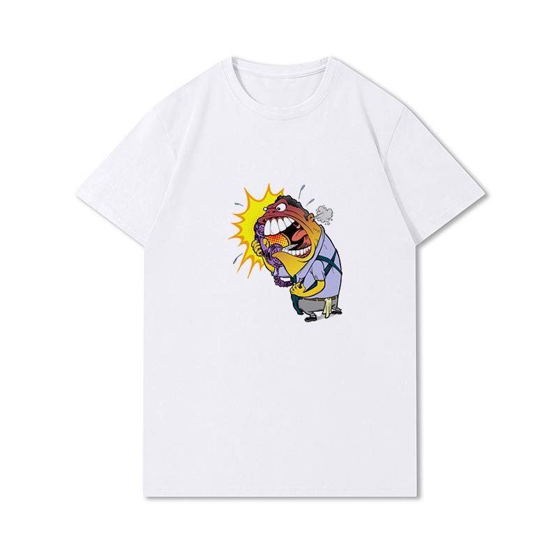 Anime Men T Shirts Retro Funny Meme Trend Y2k Graphic T-shirt Soft Unisex 100% Cotton Tee Male Tops