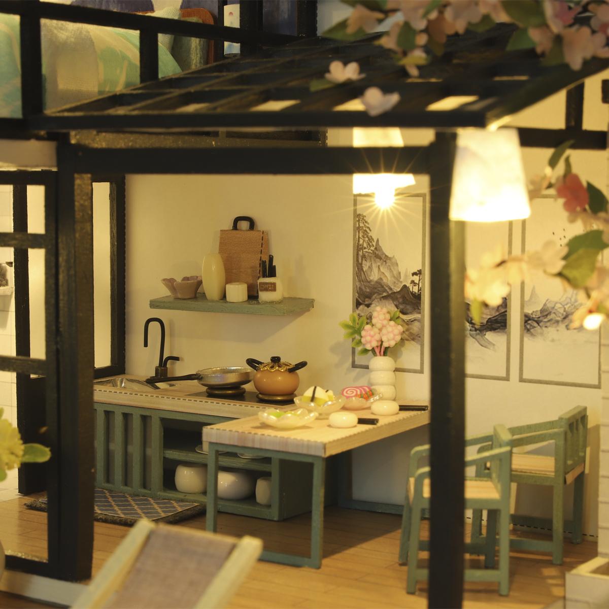 

Мини-набор «сделай сам» для изготовления кукольного домика, сборки комнаты, строительных моделей игрушек, украшений для дома и спальни с мебелью, деревянный