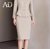 AD Winter Damen High-End Pink Wollmischung Blazer & Hosen Set - Elegantes Professionelles Outfit