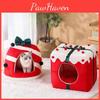 Pet Theme Christmas Cat Dog Bed Puppy Kitten Cozy Sleeping Nest Plush House Cave