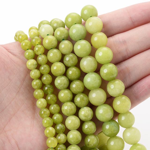 Natural Round Stone 4 6 8 10 12mm Tiger Eye Crystals Lava Turquoises Jades Loose Bead for Jewelry Making DIY Bracelet Needlework