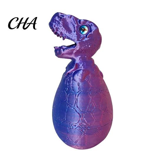 Dinosaur Stress Relief Toy 3D Printed Egg Toy, Articulated Tyrannosaurus Fidget for Desk Decor Relief, Desktop Ornament Home Office Collectible Model